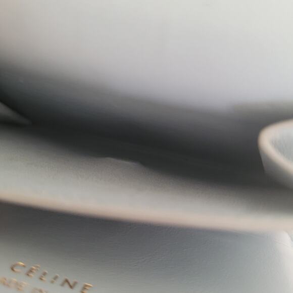 Celine Trifold Compact Wallet Gray Pebble Leather Small Card Bill Coin Holder - Picture 7 of 14